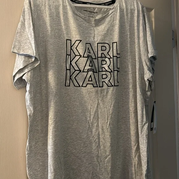 NWT Gray Karl Lagerfeld Paris Shirt Size 2X - Picture 3 of 4